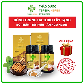 Combo 2 hộp Đông Trùng Hạ Thảo Tây Tạng Teresa Herbs: Bổ Thận, Bổ Phổi, Bổ Tim, Tăng Cường Đề Kháng 60 viên