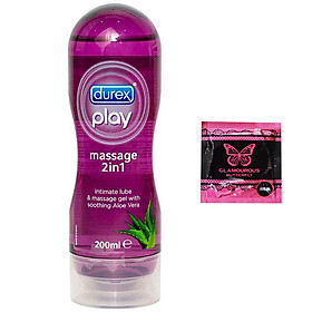 Gel Massage Durex 2 in 1 Hương Thơm Lô Hội - Mát Xa Toàn Thân - Bôi Trơn Quan Hệ + BCS Jex (1c) - Che Tên Sản Phẩm