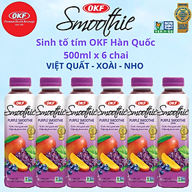 Nước sinh tố tím nho đỏ - việt quất - xoài OKF 500ml x 6 chai