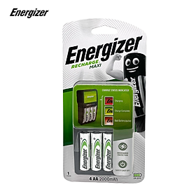 Bộ sạc Energizer Charger kèm 4 pin Ener AA 2000mAh, tự ngắt sạc (CHVCM4) ( Mẫu mới)