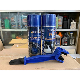 Bộ chăm sóc sên xe máy ARROWsp ( 01 xịt sên 400ml + 01 rửa sên N4 400ml + 01 bàn chải chà sên )