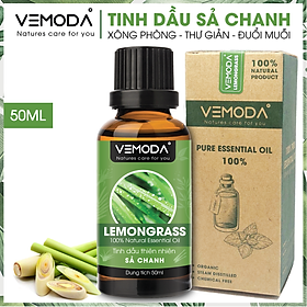 Tinh dầu Sả chanh cao cấp 50ML Lemongrass. Tinh dầu xông phòng Vemoda giúp thanh lọc không khí, khử mùi, kháng khuẩn, đuổi muỗi, giải cảm, làm đẹp.
