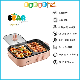 Nồi Lẩu Nướng BEAR DKL-C12D1 2 Trong 1