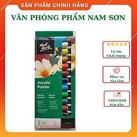 Màu Acrylic Paint Mont Marte Bộ 12/18/24/36 Màu x 12ml