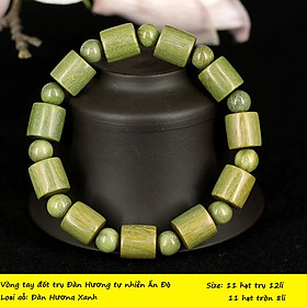 Vòng Tay gỗ Đàn Hương Ấn độ tự nhiên 100%, thiết kế đốt trụ cao cấp, mang lại bình an, may mắn và tài lộc, tặng kèm túi nhung cung hỷ