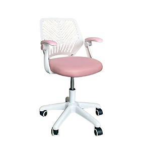 Mua Ghế xoay học sinh lưng nhựa nệm hồng CE1037-2M Nội thất Capta Lưng nhựa đúc khung nhựa trắng nệm vải lưới tay gấp điều chỉnh chân nhựa xoay màu trắng nhập khẩu hcm