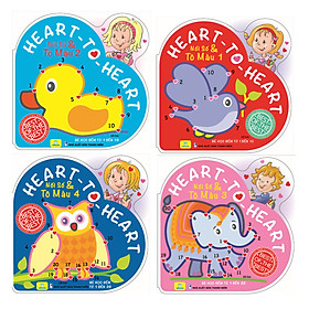 Sách - Bộ 4 cuốn Nối Số Tô Màu - Bé học đếm từ 1 đến 10 Heart to heart - ndbooks