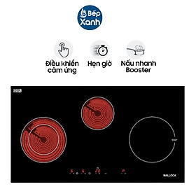 Mua Bếp điện từ 3 vùng nấu Malloca MH-03IRA - Mặt kính Eurokera cao cấp - Hàng Chính Hãng