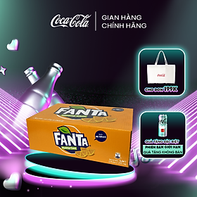 Thùng 24 Lon Nước Ngọt Có Gas Fanta Vị Cam 235ml/Lon Sale 4.4 Coca-Cola Official Store