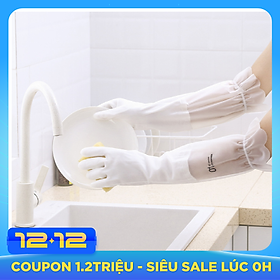 Găng Tay Cao Su Lót Nỉ Dài 50cm Bo Chun