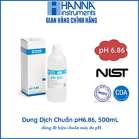 Dung Dịch Chuẩn NIST pH6.86 Để Kiểm Tra/Hiệu Chuẩn Lại Bất Kỳ Máy Đo pH Nào,500mL,HANNA HI7006L kèm chứng nhận COA,MSDS