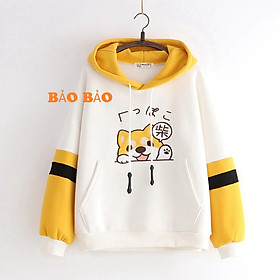 Áo nỉ hoodie nam nữ form rộng hàn quốc in hình cún con cute Bảo Bảo Mart
