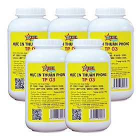 (Bộ 5 chai) Mực đổ Thuận Phong TP03 dùng cho máy in HP / Canon – Hàng Chính Hãng