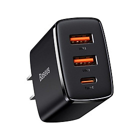 Mua Cốc sạc nhanh 3 cổng Baseus Compact USB dual port + TypeC 30W PD/QC3.0 - Hàng Chính Hãng