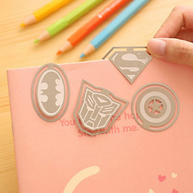 Bookmark kim loại siêu anh hùng (bộ 4 cái)