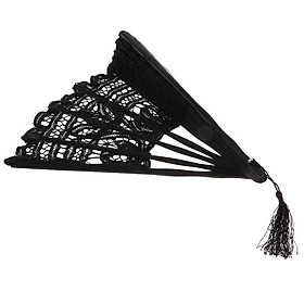 Women Sexy Lace Folding Hand Fan with Bamboo Frame Chinese Japanese Vintage Retro Hand Held Fans