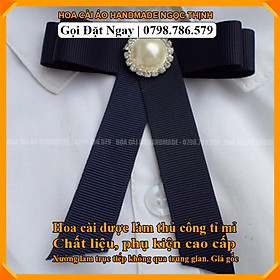 Tag Cài Áo Váy Nơ Ruy Băng Satin-  Phụ Kiện Thời Trang - Nơ Cài Cổ Áo - Cài áo tag áo nữ đá nơ cao cấp bền màu sang trọn