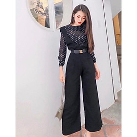 Sét áo voan bi đen + Quần ống rộng SIÊU SANG -MS10BMM MM