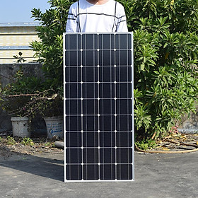 Bảng điều khiển năng lượng mặt trời 600W 300W Khung nhôm kính 12V 24V Máy phát năng lượng mặt trời đơn tinh thể Bộ sạc ắc quy ô tô Hệ thống gia đình Người cắm trại Màu sắc: 150w