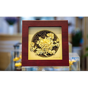 Mua Tranh hoa mẫu đơn dát vàng (20x20cm) MT Gold Art- Hàng chính hãng  trang trí nhà cửa  phòng làm việc  quà tặng sếp  đối tác  khách hàng  tân gia  khai trương