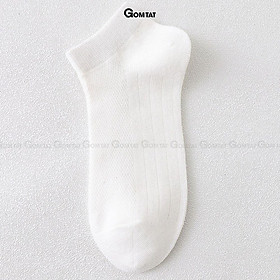Tất nam cổ ngắn cao cấp có mặt lưới thoáng khí, vớ nam cổ thấp chất liệu cotton mềm mại - NGANTRONLUOI-FIVE-2002-1DOI - Trắng