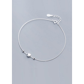 Lắc Chân Bạc Nữ cao cấp hình tròn đơn giản LCBN207 + Tặng hộp đựng lắc + Tặng khăn lau bạc