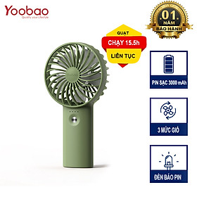 Mua Quạt Tích Điện Cầm Tay Pin Trâu 32h Sử Dụng Yoobao F3 Với 3 Tốc Độ Gió Có Đèn Báo Pin Thiết Kế Nhỏ Ngọn - Hàng Chính Hãng