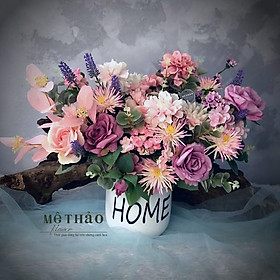 Mua (Ảnh shop chụp) Bình Hoa Giả Tone Hồng Trang Trí Nhà Cửa  Decor Phòng Khách Chất Liệu Lụa Cao Cấp Mê Thảo Flower