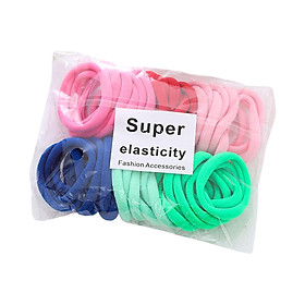 50x Seamless Hair Ties, Girls Hair Scrunchies Comfortable Ponytail Holders Hair Bands Thick Hair for Baby Curly Hair, Hair Styling Accessories