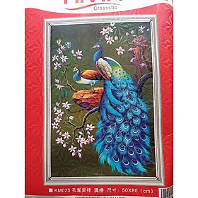 Mua Tranh thêu chữ thập Đôi công KM025-50x80cm