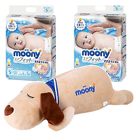 Combo 2 gói tã dán Moony cao cấp size NB90/S84/M64/L54/XL44 tặng cún bông và đồ chơi Toys House