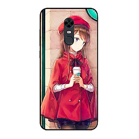 Ốp Lưng in cho Xiaomi Redmi 5 Plus Mẫu Nàng Đồng Phục Đỏ - Hàng Chính Hãng
