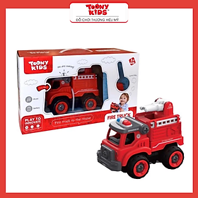 Đồ Chơi Xe Cứu Hỏa Có Âm Thanh TOONYKIDS Cho Bé - Fire Truck TN051 [Tặng Kèm Sticker]