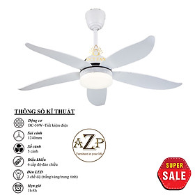 Mua Quạt Sales QUẠT TRẦN AZP- 5 CÁNH NHỰA  CÔNG XUẤT 50W  CÓ REMOTE- Hàng Nhập Khẩu