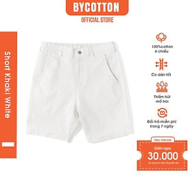 Quần Short Kaki Nam Màu Trắng BY COTTON White Khaki Shorts