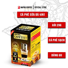 Cà phê hoà tan sữa đá 4in1 bổ sung Socola béo ngậy Napoli Coffee hộp nhỏ