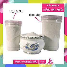 Mua Cát kim sa trắng bốc bát nhang cát tro đặt lư hương bàn thờ siêu sạch đã tẩy uế - Hộp 0 5kg và 1kg tinh khiết