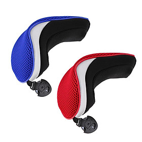 2pcs Premium Golf Hybrid UT Club Rescue Head Cover Headcover with Number Tag 2, 3, 4, 5, 7, X -Red & Blue