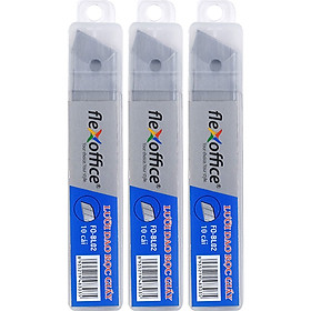 Combo 3 Lưỡi Dao Rọc Giấy Flexoffice Fo-Bl02 18mm