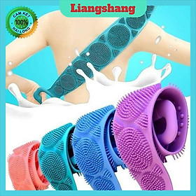 Dây Đai Chà cọ LưngDây Kỳ Lưng 2 Mặt Đa Năng bằng silicon kỳ cọ massage tẩy da chết khi tắm, giảm mụn lưng