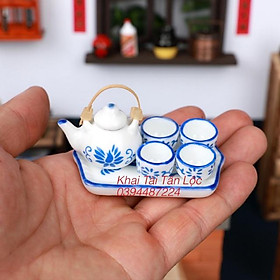 Mua Bộ ấm trà gốm sứ tí hon trang trí nhà búp bê   tiểu cảnh bàn trà