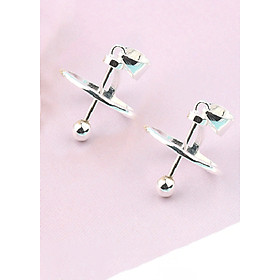 Combo 2 cái charm bạc làm mặt dây chuyền gắn hạt  đá tròn hình chuông doremon - Ngọc Quý Gemstones