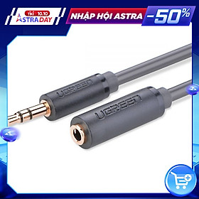 Cáp âm thanh kéo dài hai đầu chuẩn 3.5mm 1 đầu đực 1 đầu cái dài 0.5M UGREEN AV124 10781 - Hàng Chính Hãng