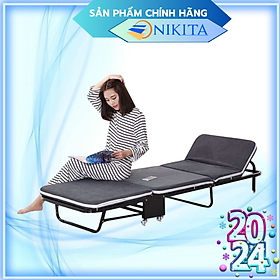 Giường Gấp Gọn 3 Khúc Cao Cấp NIKITA GB365 - Đệm Bọt Biển - Khung Sắt Sơn Tĩnh Điện - Chính Hãng NIKITA