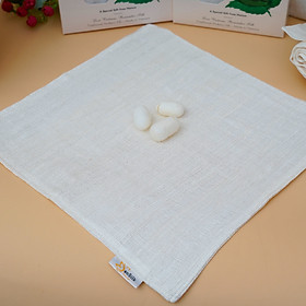 Khăn Mặt Tơ Tằm Cho Bé SenSilk - 100% Lụa Tơ Tằm Đũi Cao Cấp 30*30cm - Silk Towel for Baby