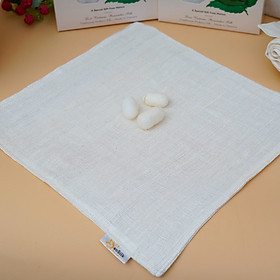 Mua Khăn Mặt Tơ Tằm Cho Bé SenSilk - 100% Lụa Tơ Tằm Đũi Cao Cấp 30*30cm - Silk Towel for Baby
