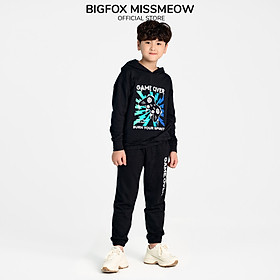 Bộ nỉ bé trai size đại Bigfox Miss Meow, bộ thu đông cho bé trai dáng hoodie họa tiết Game Over size trẻ em 7,8..15 tuổi