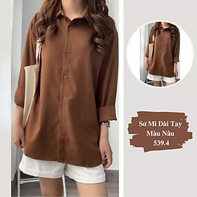 Áo Sơ Mi Nữ Form Rộng Dài Tay Cotton Lụa Hàn Unisex Màu Trắng Đen Đi Học, Đi Làm, Văn Phòng, Công sở Cực Xinh 539