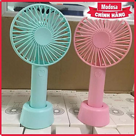 Mua Quạt Mini Tích Điện Modosa Cầm Tay Có Đế Để Bàn - Hàng Chính Hãng