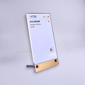 Kệ mica 1 mặt Enter E49 100x150mm liên kết bulon A6 đứng, Kệ menu nhà hàng, Standee mica để bàn, Bảng quét mã QR Code